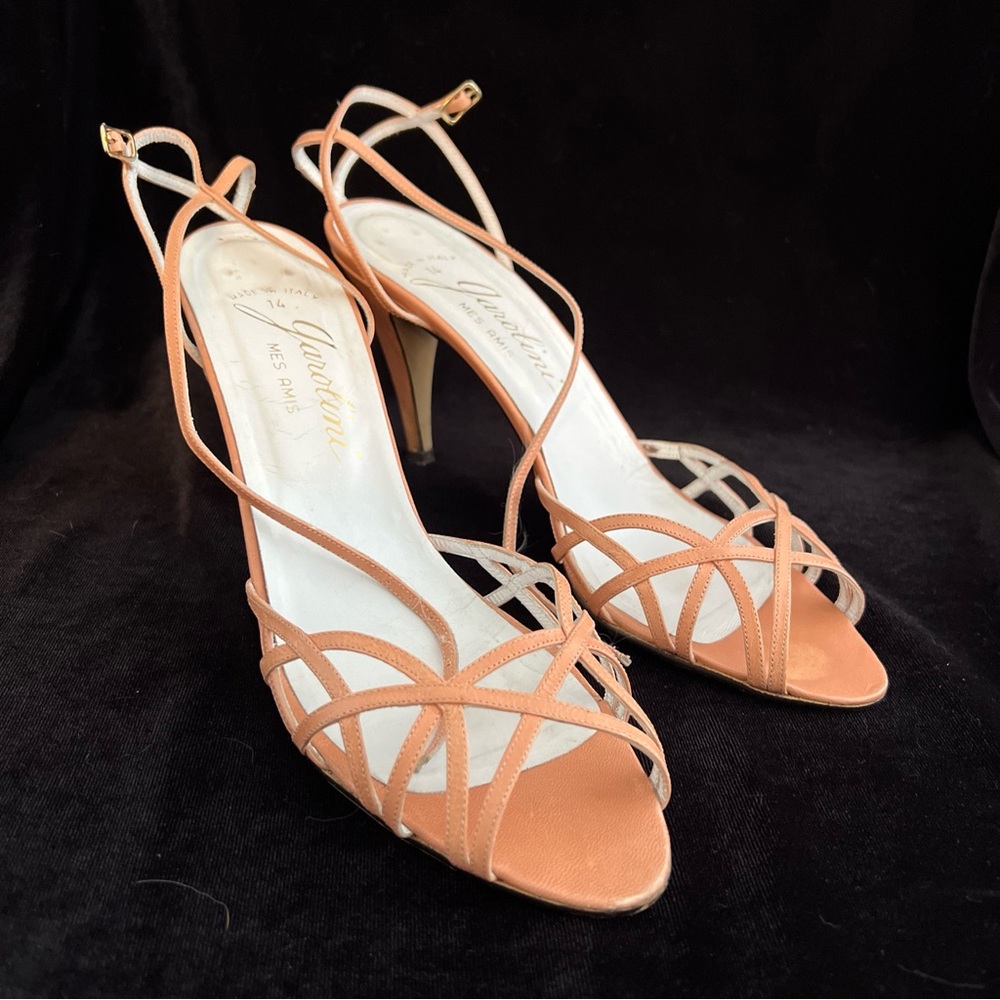 Women’s Vintage Garolini Peach Strappy Sandals - 7 1/2 S